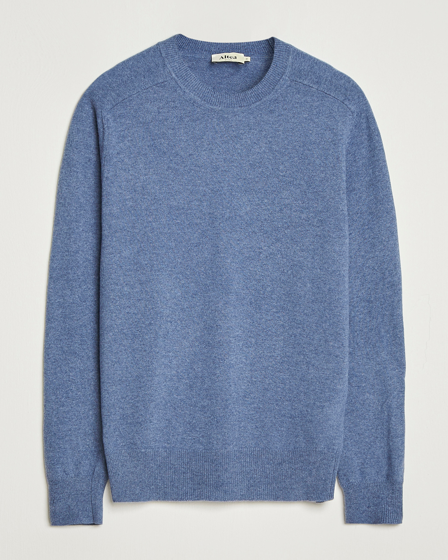 Heren | Truien | Altea | Wool/Cashmere Crew Neck Pullover Blue