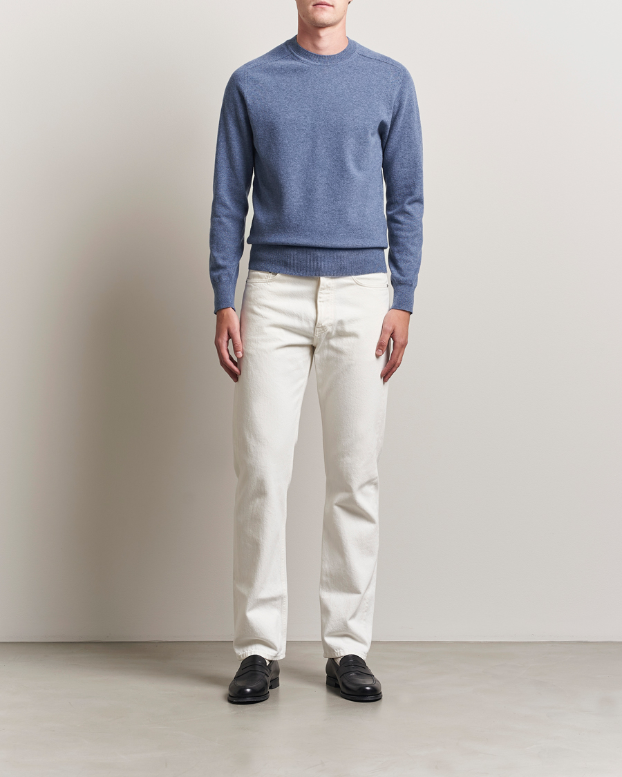 Heren | Truien | Altea | Wool/Cashmere Crew Neck Pullover Blue