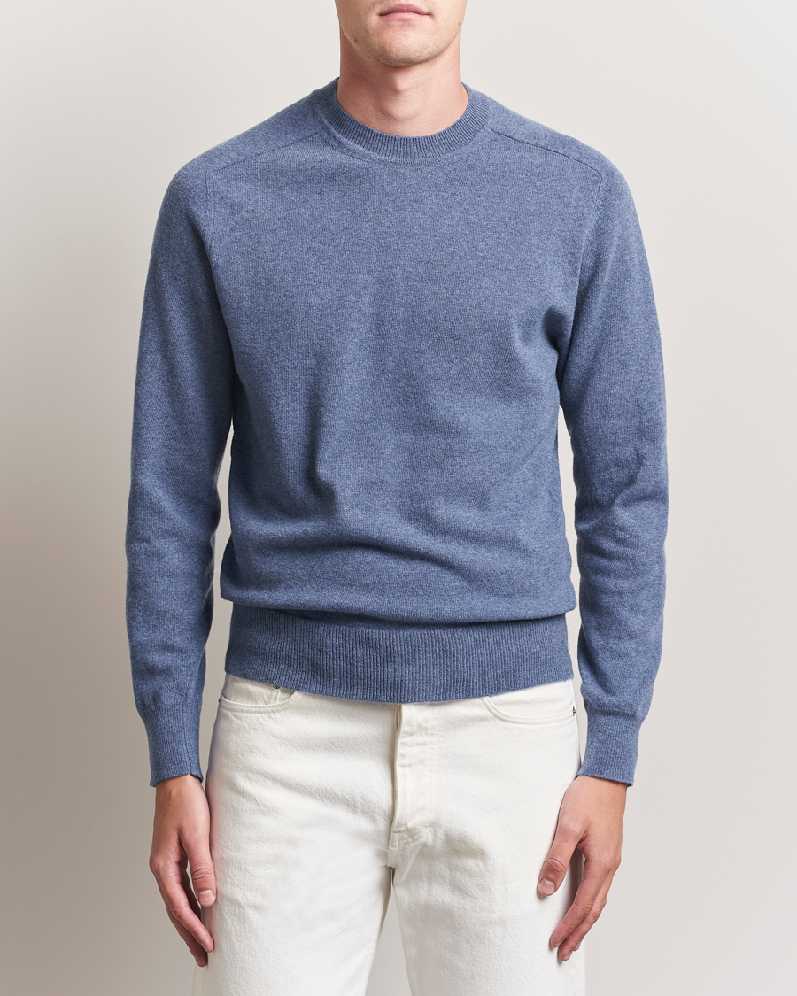 Heren | Truien | Altea | Wool/Cashmere Crew Neck Pullover Blue