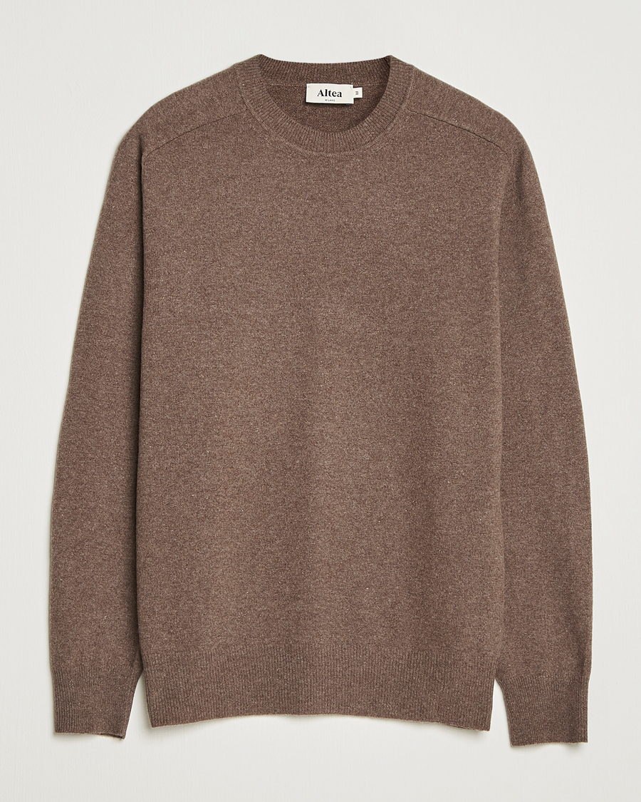 Heren | Truien | Altea | Wool/Cashmere Crew Neck Pullover Brown