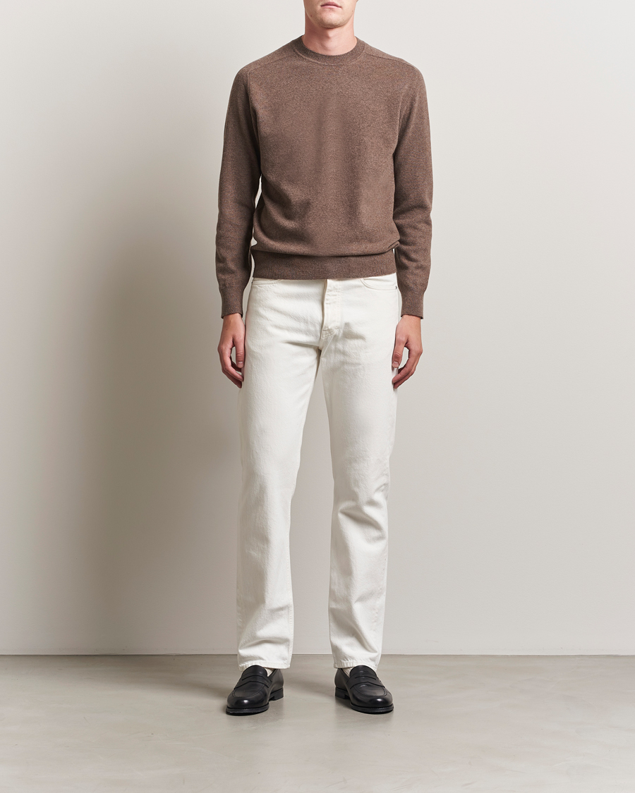 Heren | Truien | Altea | Wool/Cashmere Crew Neck Pullover Brown