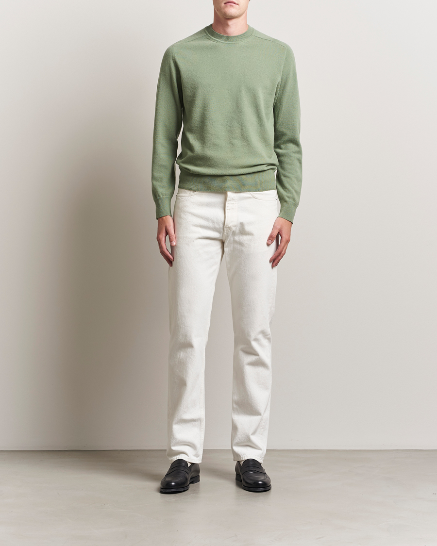 Heren | Truien | Altea | Wool/Cashmere Crew Neck Pullover Green