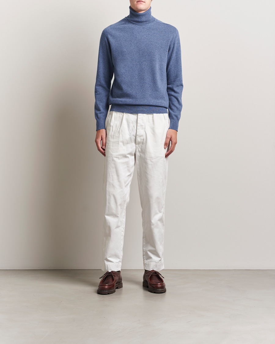 Heren | Truien | Altea | Wool/Cashmere Rollneck Blue