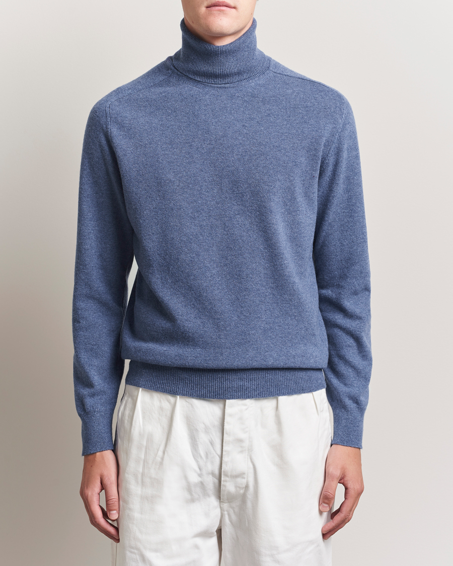 Heren | Truien | Altea | Wool/Cashmere Rollneck Blue