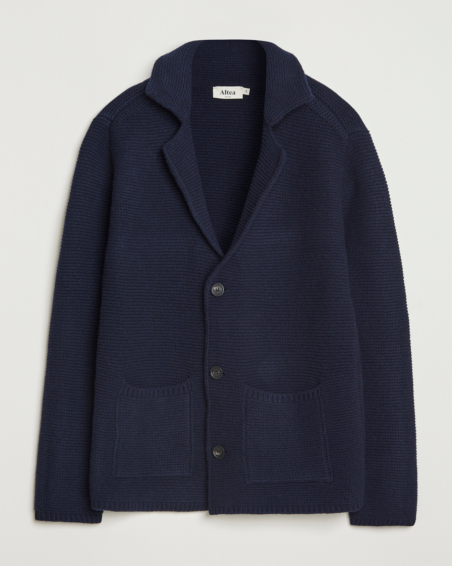 Heren | Truien | Altea | Wool Cardigan Jacket Navy
