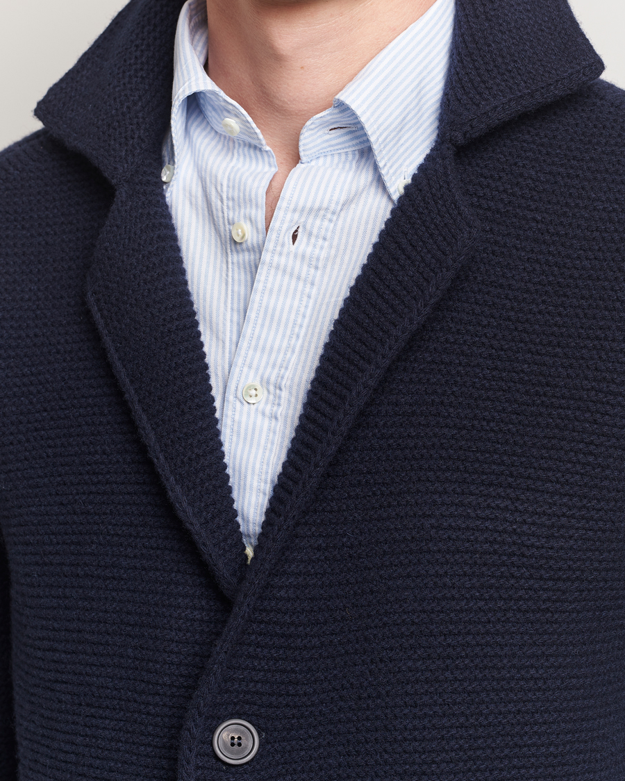 Heren | Truien | Altea | Wool Cardigan Jacket Navy