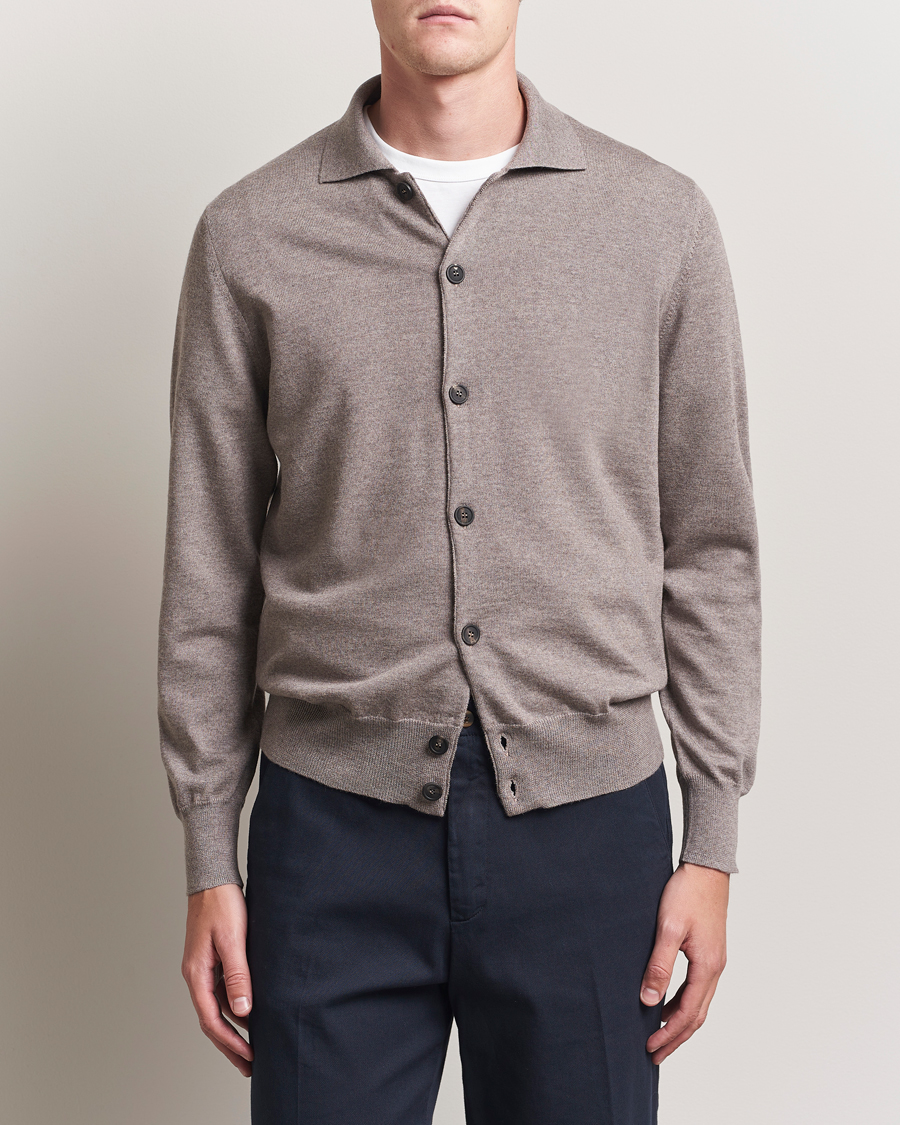 Homme | Pulls Et Tricots | Altea | Merino Wool Cardigan Taupe