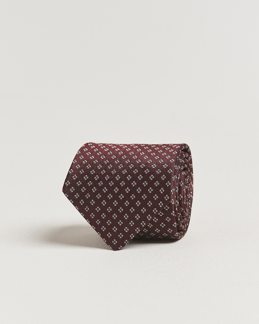 Homme | Cravates | Amanda Christensen | Silk Flower 8cm Tie Wine