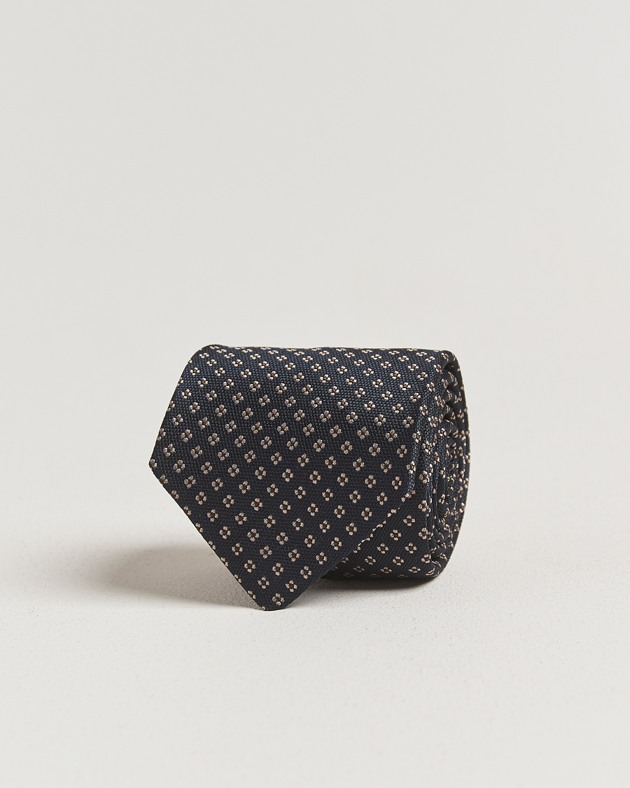 Homme | Cravates | Amanda Christensen | Silk Flower 8cm Tie Navy