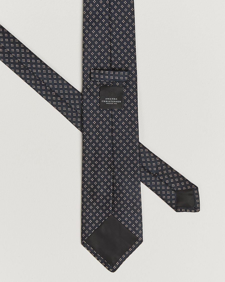 Homme | Cravates | Amanda Christensen | Silk Flower 8cm Tie Navy