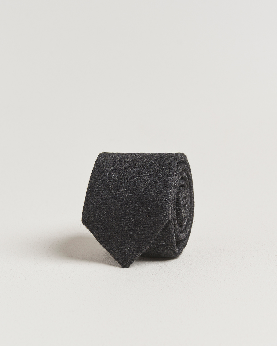 Homme | Cravates | Amanda Christensen | Cashmere 8cm Tie Dark Grey