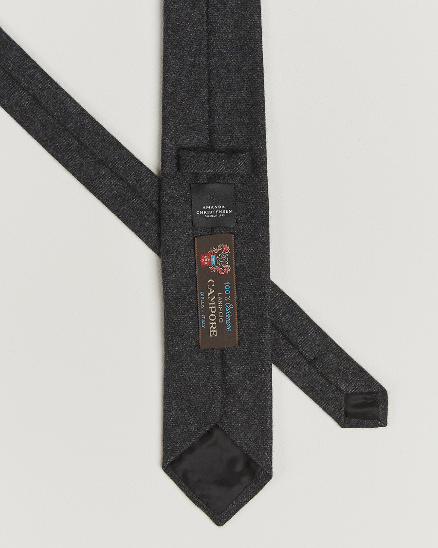 Homme | Cravates | Amanda Christensen | Cashmere 8cm Tie Dark Grey