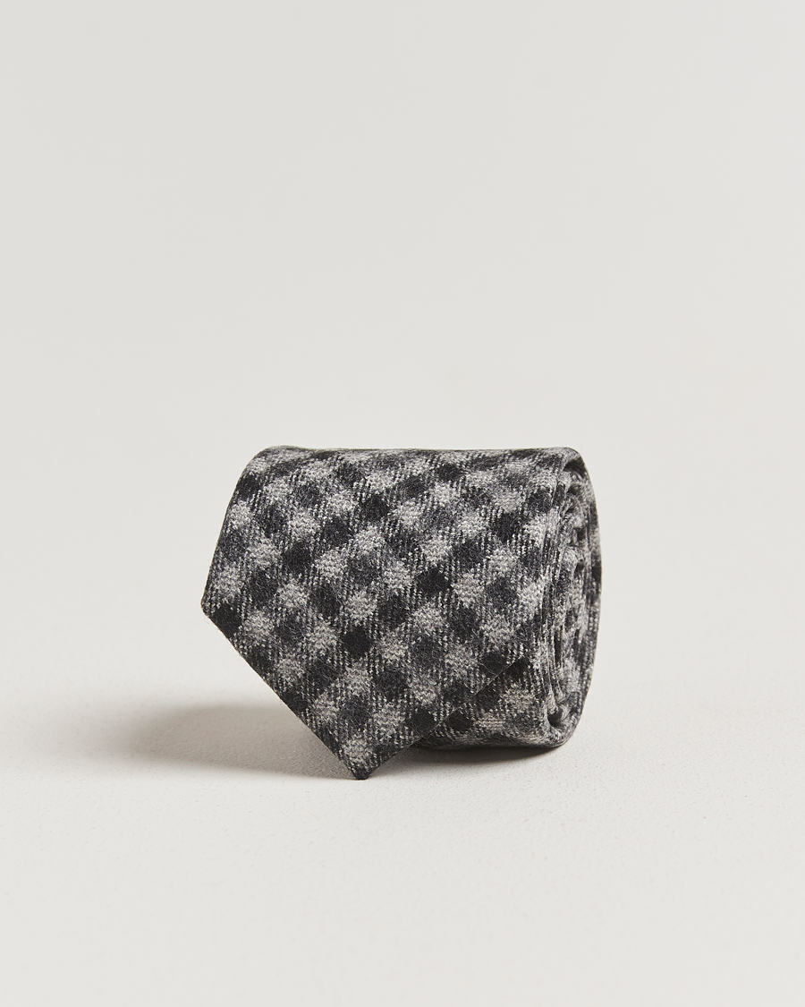 Homme | Cravates | Amanda Christensen | Wool Checked 8cm Tie Grey Multi