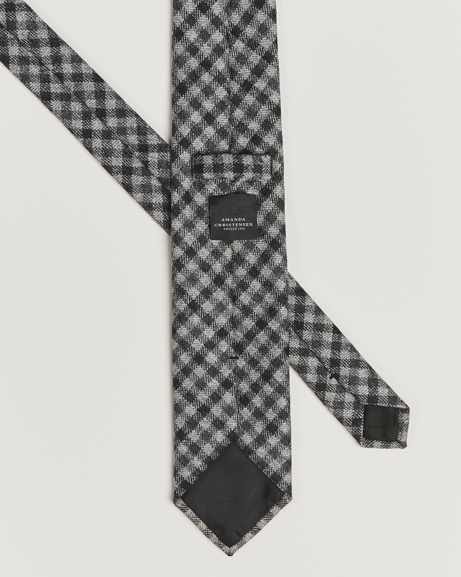 Homme | Cravates | Amanda Christensen | Wool Checked 8cm Tie Grey Multi