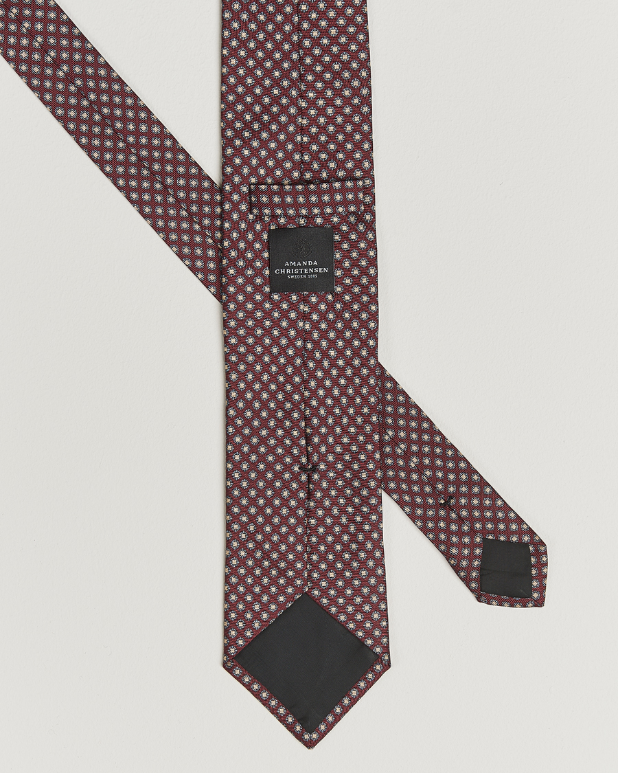 Homme | Cravates | Amanda Christensen | Silk Oxford Printed Medallion 8cm Tie Wine