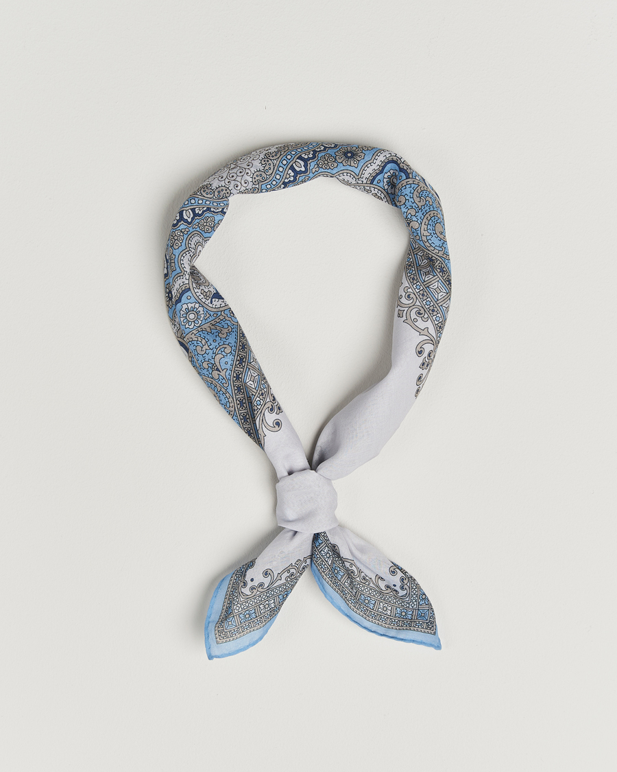 Homme | Écharpes | Amanda Christensen | Cotton Voilé Printed Paisley Bandana Cream