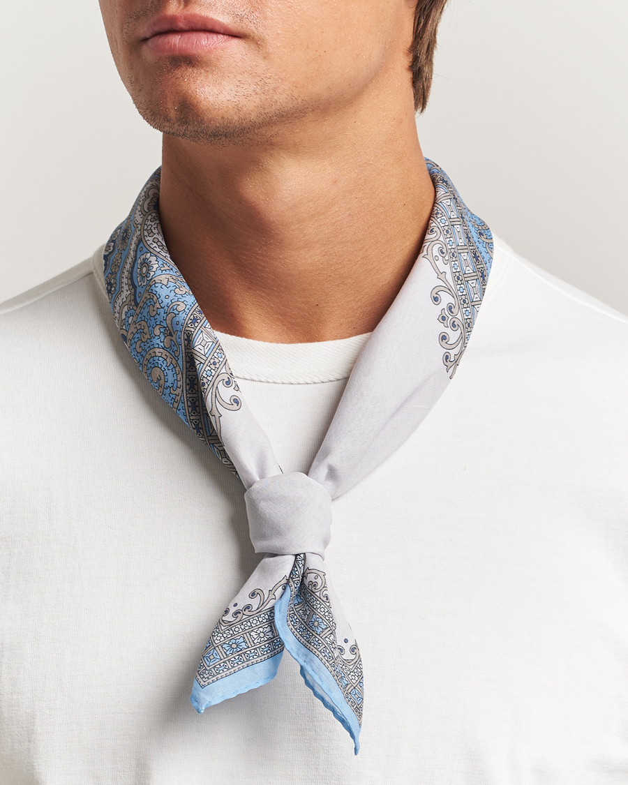 Homme | Écharpes | Amanda Christensen | Cotton Voilé Printed Paisley Bandana Cream