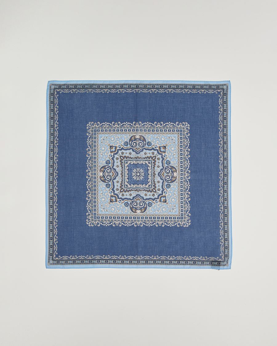Homme | Écharpes | Amanda Christensen | Cotton Voilé Printed Paisley Bandana Navy