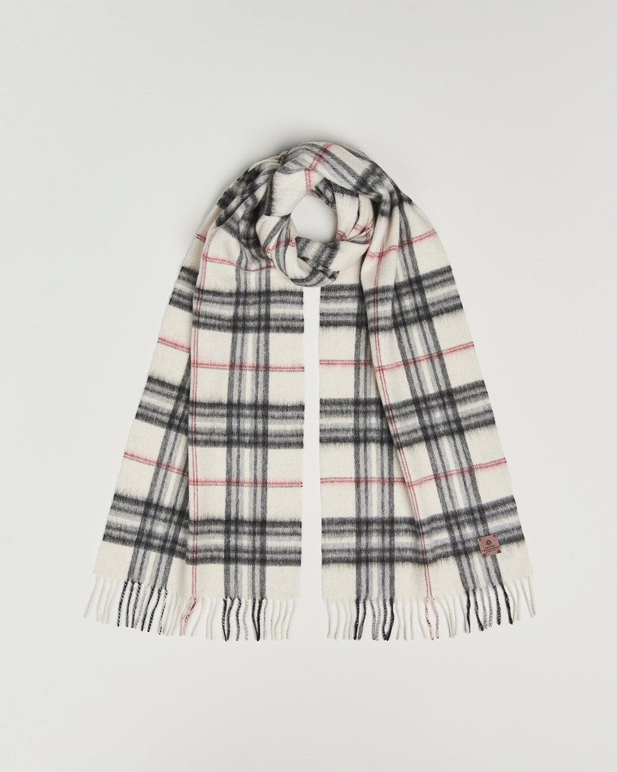 Homme | Écharpes | Amanda Christensen | Merino Wool Check Scarf Cream