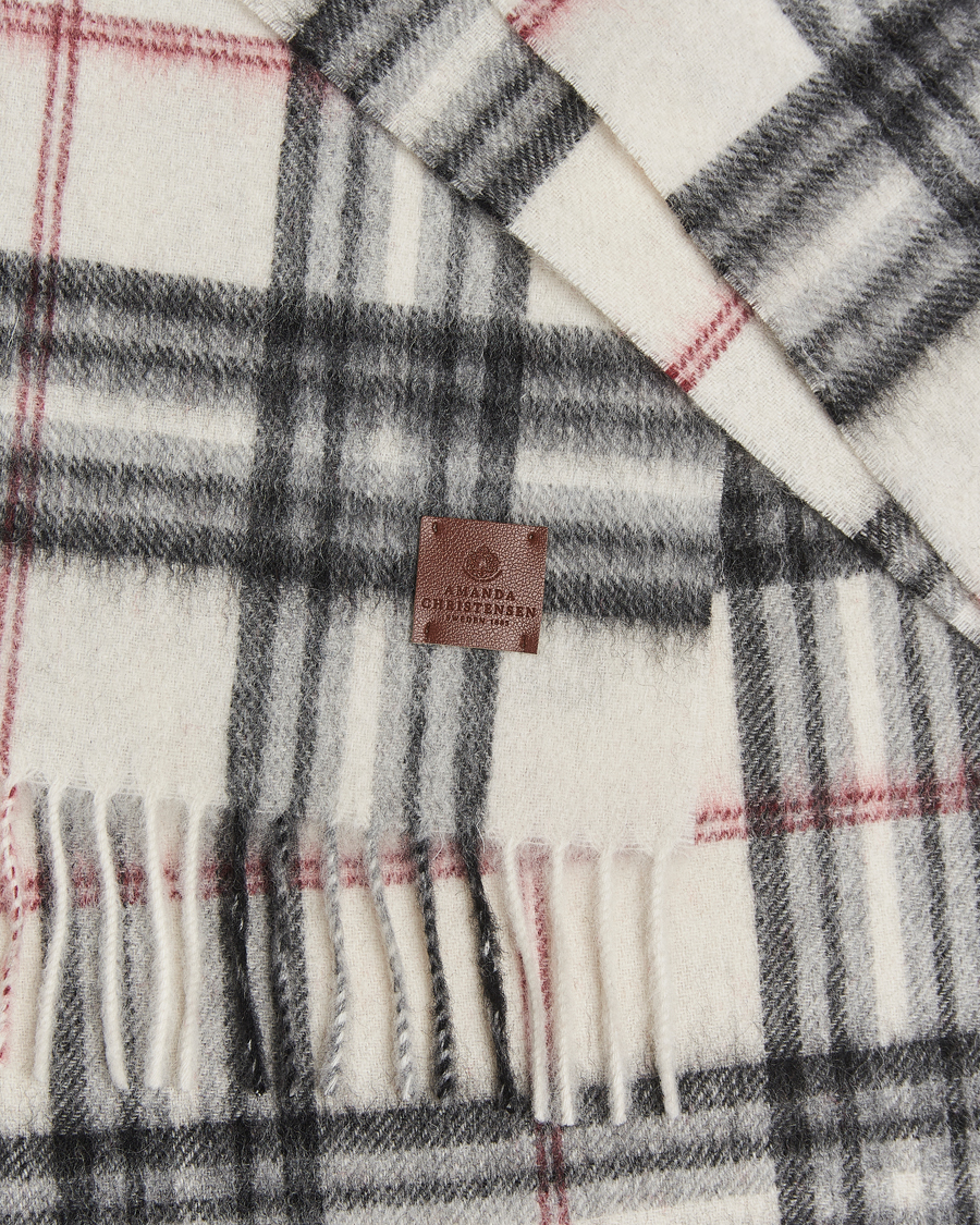 Homme | Écharpes | Amanda Christensen | Merino Wool Check Scarf Cream