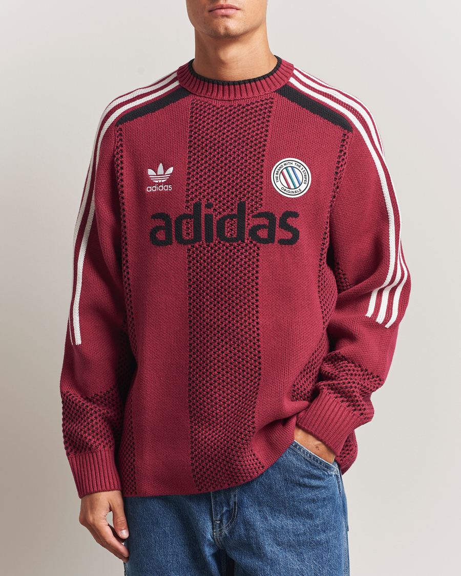 Homme | Pulls Et Tricots | adidas Originals | Knitted Football Sweater Legacy Burgundy