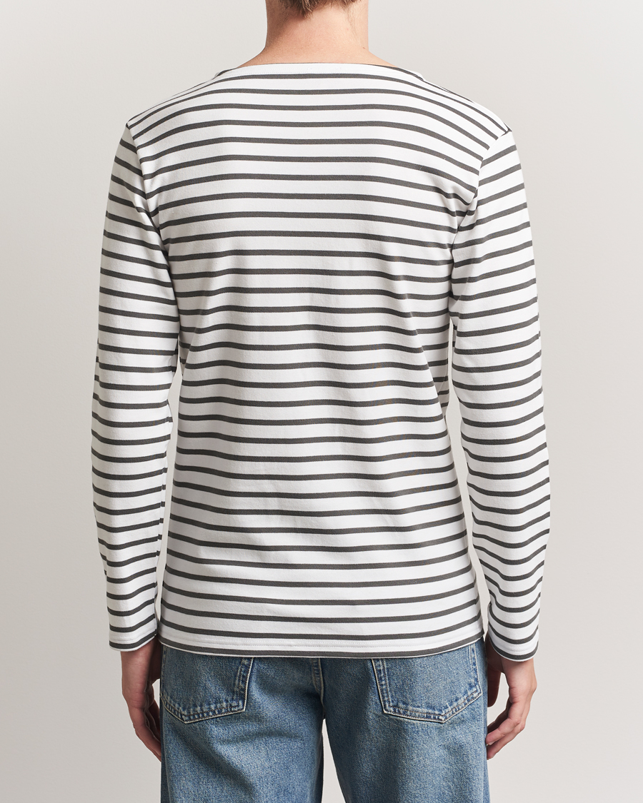 Homme | T-shirts | Armor-lux | Houat Héritage Stripe Long Sleeve T-Shirt Milk/Chiméra