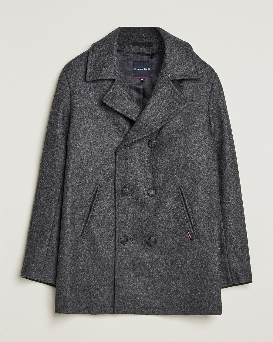 Homme | Manteaux Et Vestes | Armor-lux | Kermor Wool Peacoat Grey Melange