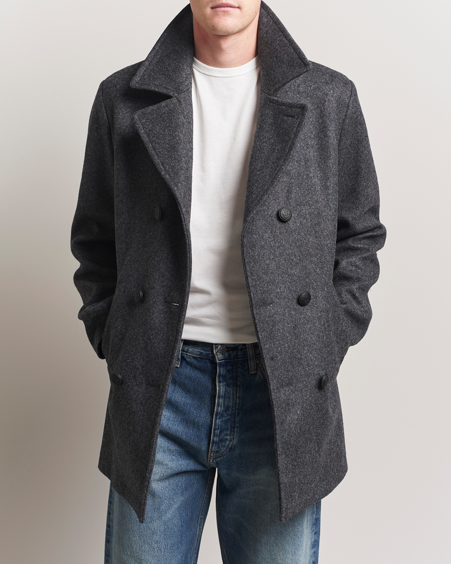 Homme | Manteaux Et Vestes | Armor-lux | Kermor Wool Peacoat Grey Melange
