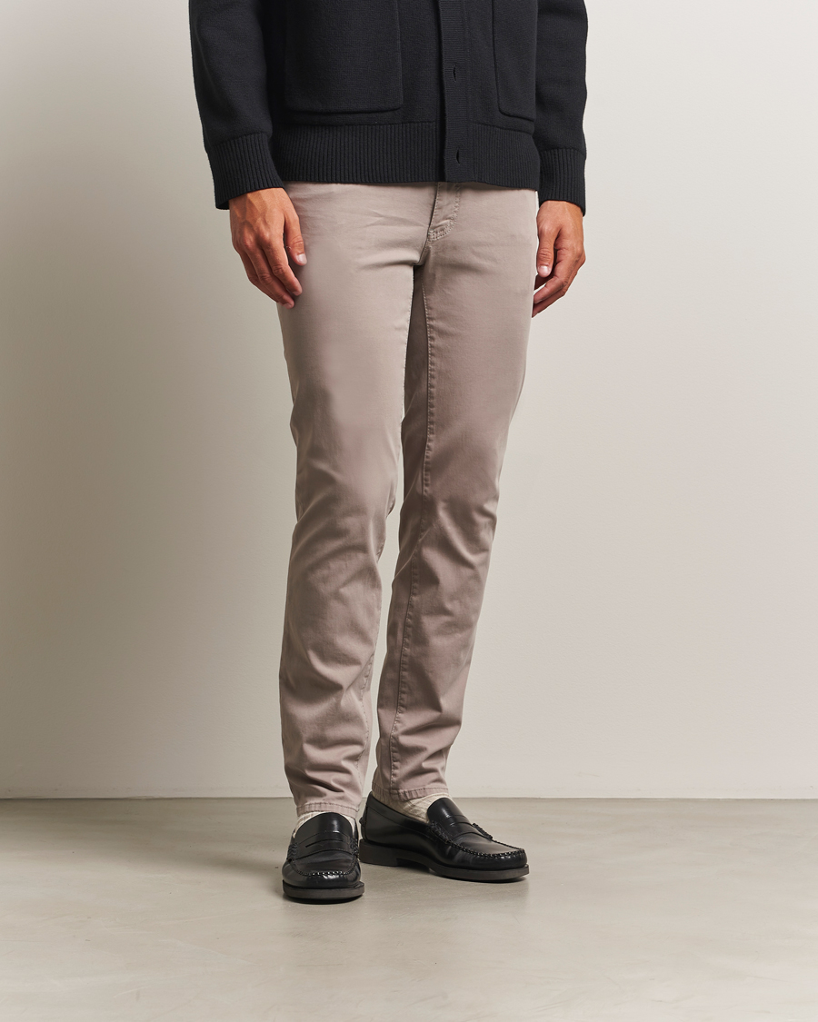 Homme | Pantalons | Brax | Cadiz Cotton Satin 5-Pocket Pants Stone
