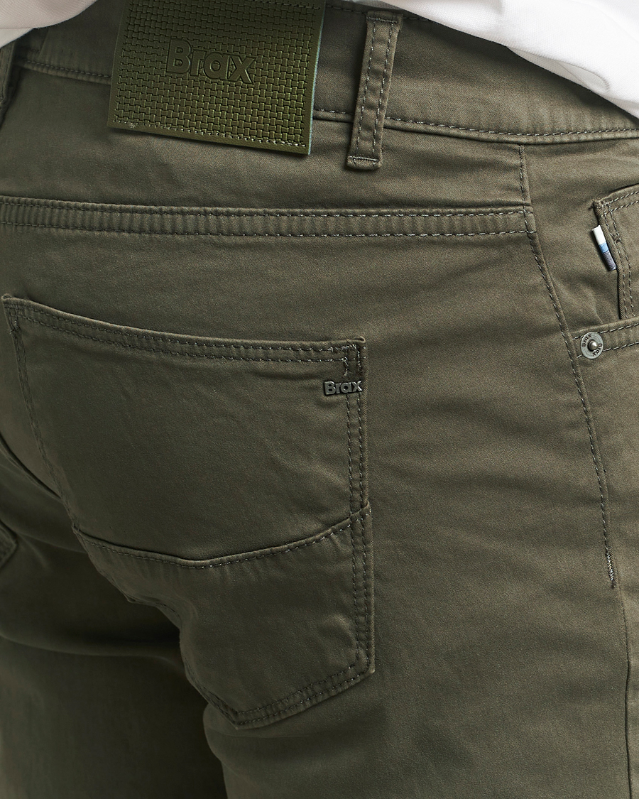 Homme | Pantalons | Brax | Cadiz Cotton Satin 5-Pocket Pants Olive