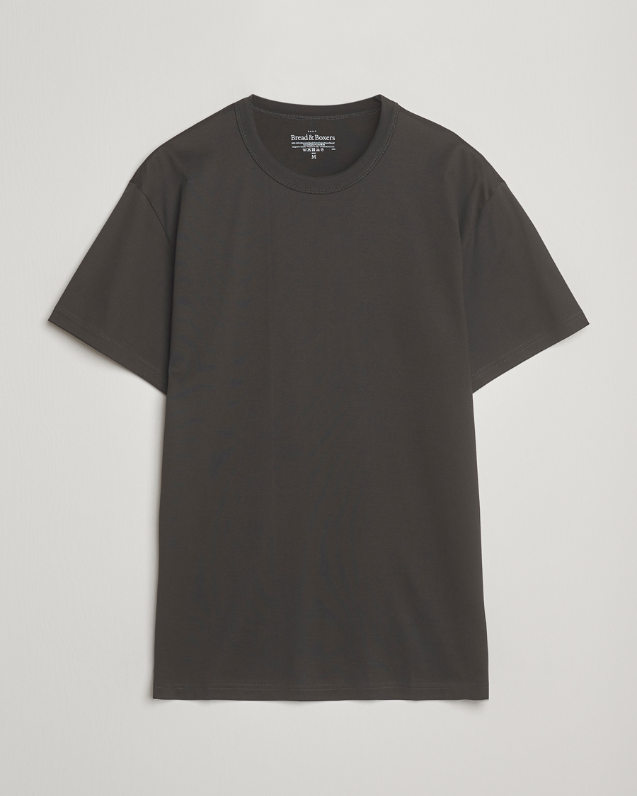 Homme | T-shirts | Bread & Boxers | Pima Cotton Crew Neck T-Shirt Charcoal
