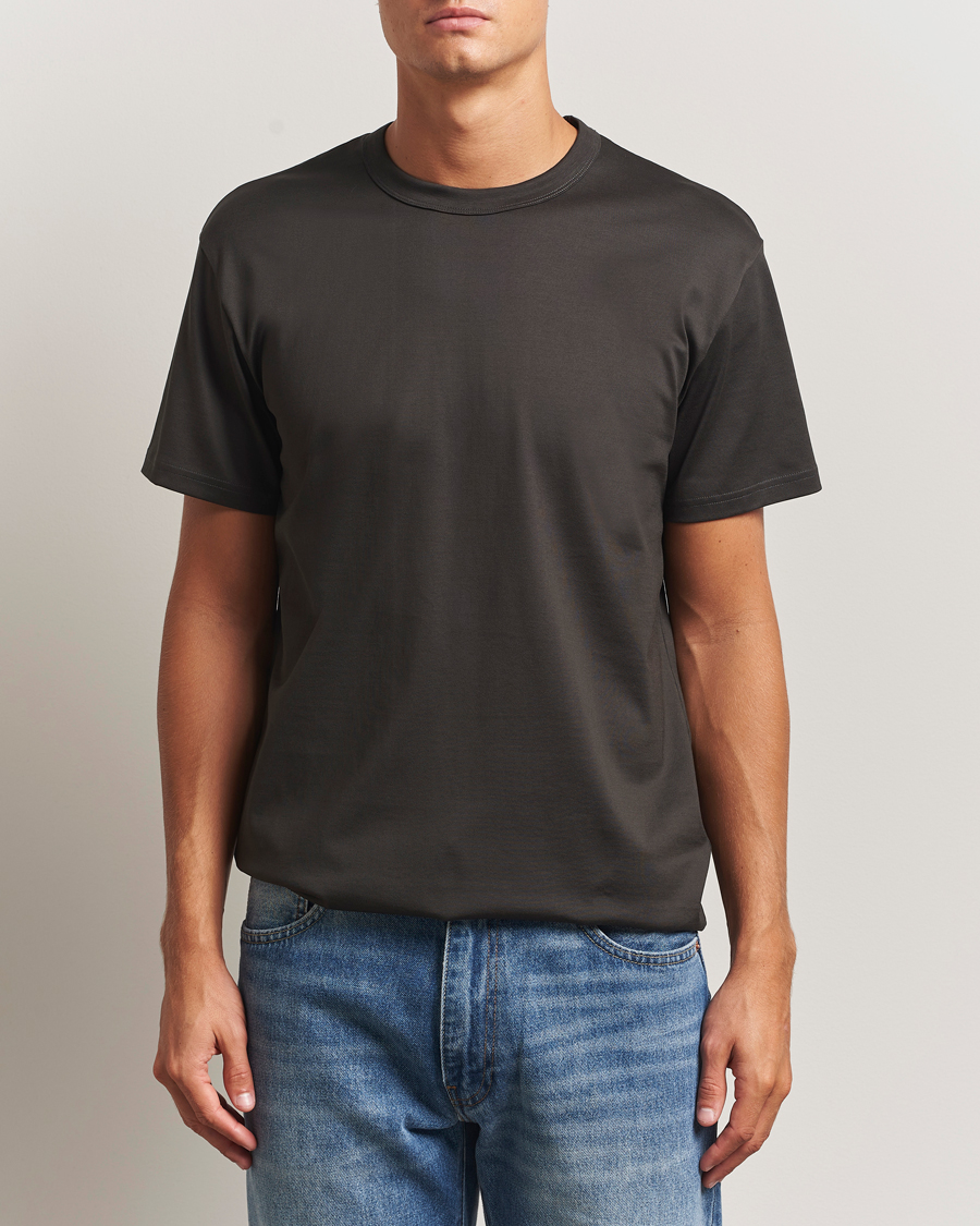 Homme | T-shirts | Bread & Boxers | Pima Cotton Crew Neck T-Shirt Charcoal