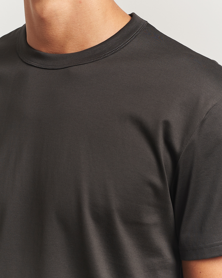 Homme | T-shirts | Bread & Boxers | Pima Cotton Crew Neck T-Shirt Charcoal