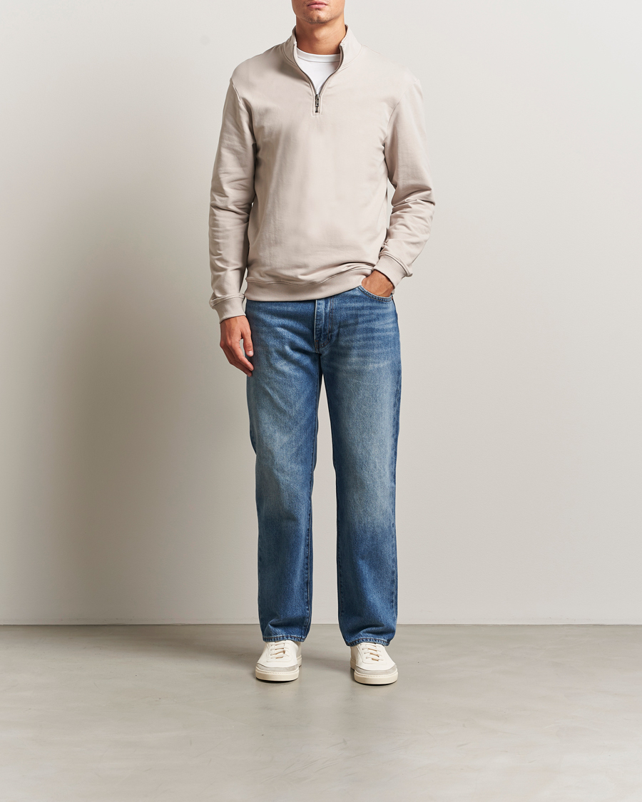 Homme | Pulls Et Tricots | Bread & Boxers | Loungewear Half Zip Greige