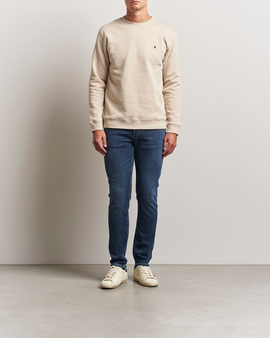 Homme | Pulls Et Tricots | Dondup | Logo Crew Neck Sweatshirt Ecru