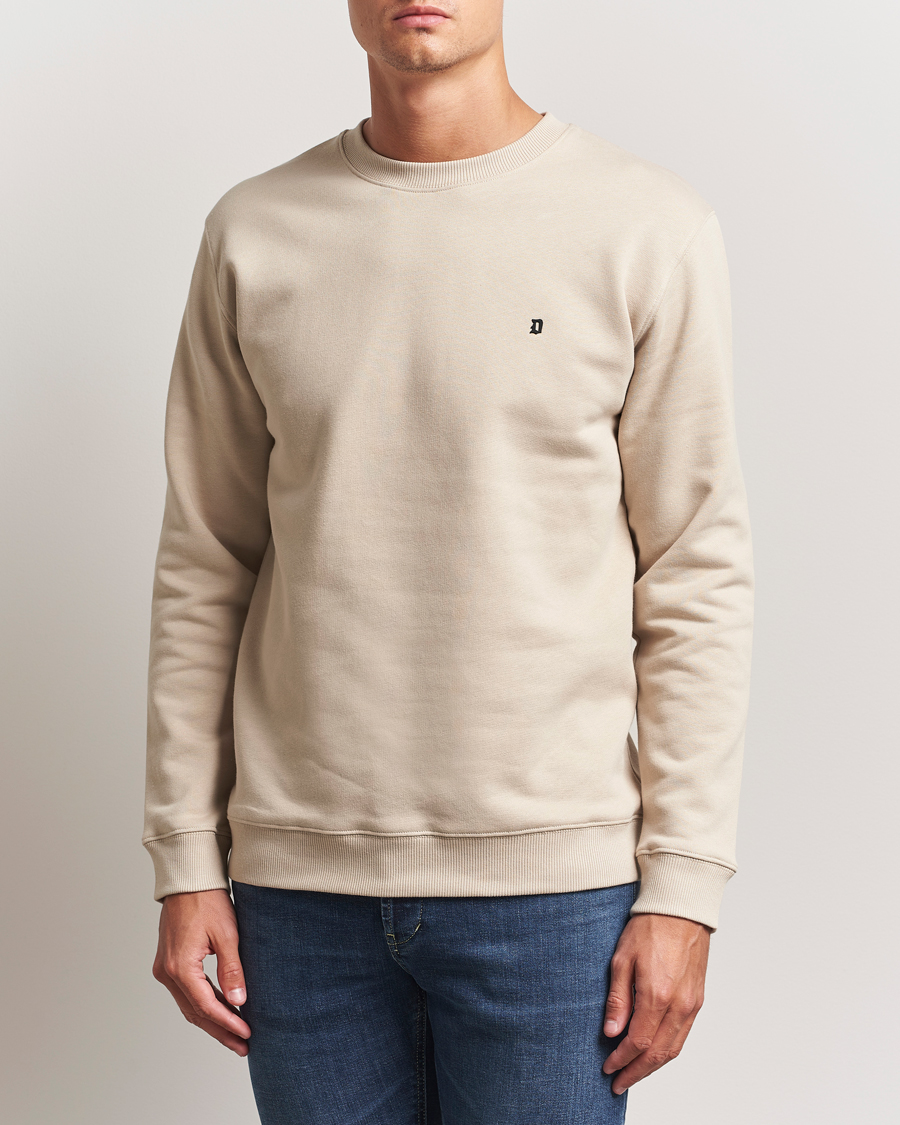 Homme | Pulls Et Tricots | Dondup | Logo Crew Neck Sweatshirt Ecru