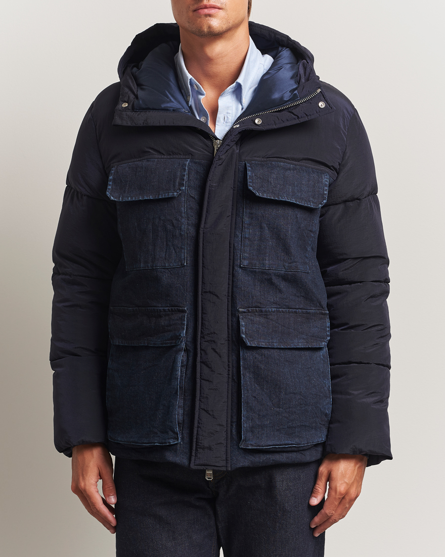 Homme | Manteaux Et Vestes | Dondup | Puffy Hooded Down Jacket Navy
