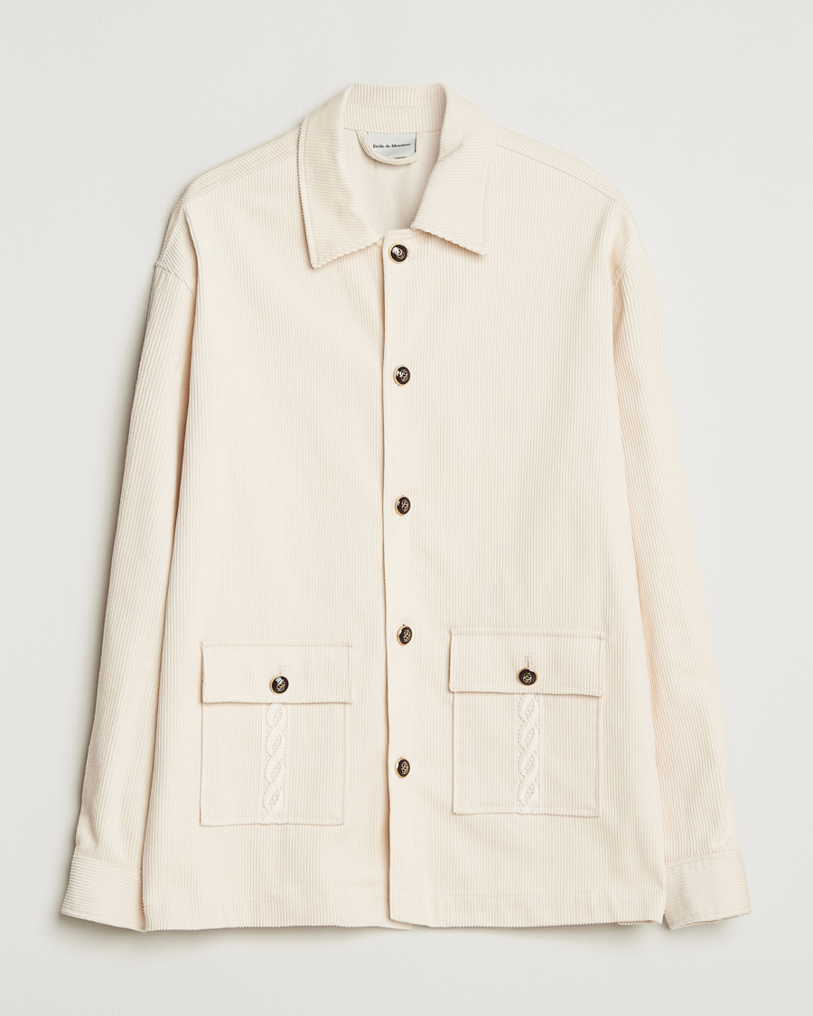Homme | Chemises | Drôle de Monsieur | Corduroy Overshirt Ecru