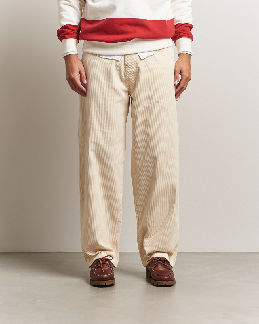 Homme | Pantalons | Drôle de Monsieur | Baggy Corduroy Workwear Pants Ecru