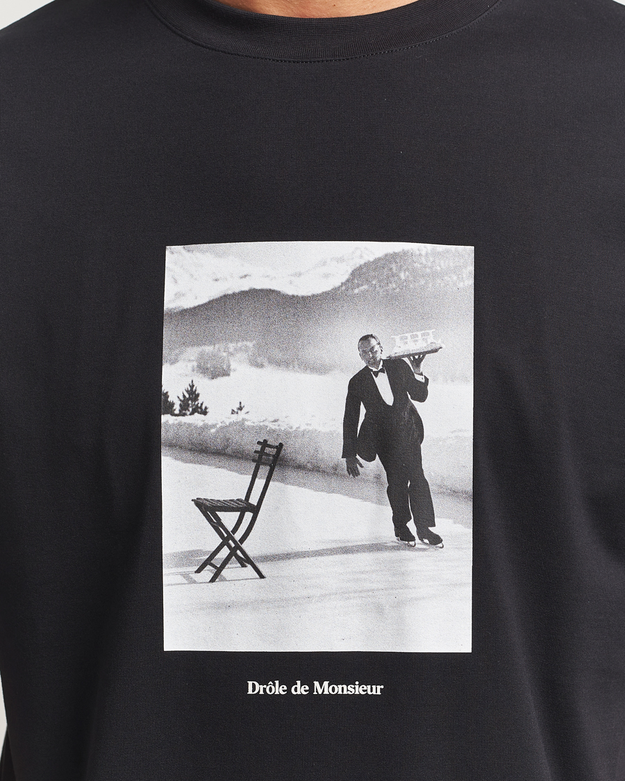 Homme | T-shirts | Drôle de Monsieur | Ice Skating Waiter T-Shirt Black