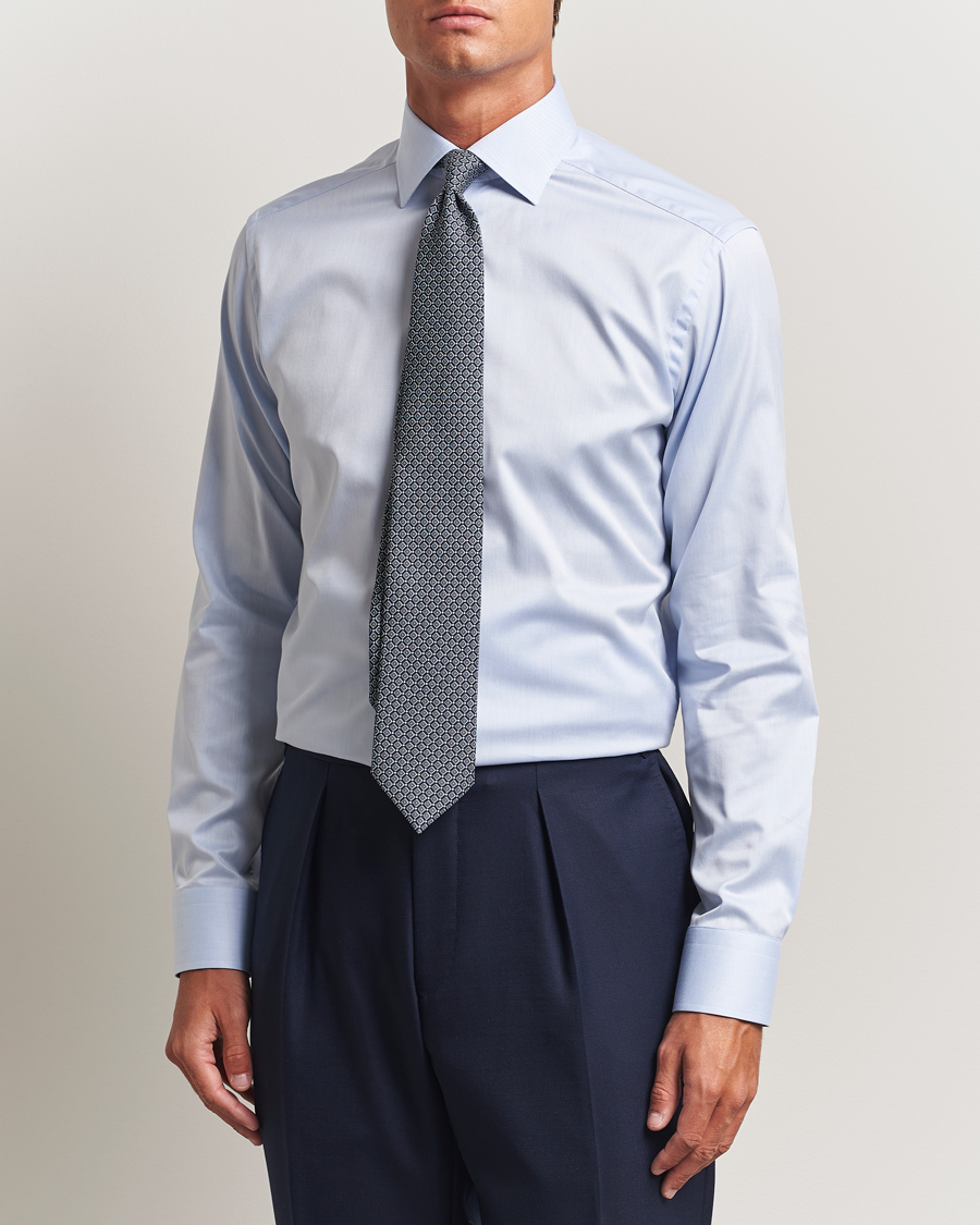 Heren | Overhemden | Eton | Slim Fit Signature Twill Contrast Shirt Light Blue