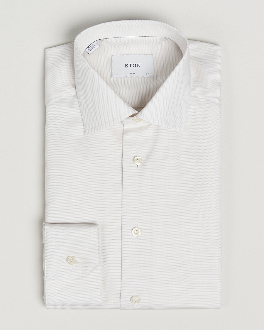 Homme | Chemises | Eton | Slim Fit Fine Twill Shirt Light Beige