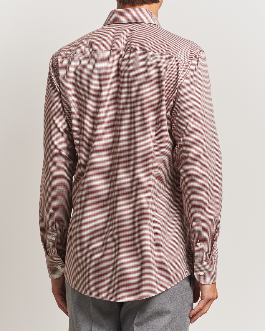 Homme | Chemises | Eton | Slim Fit Checked Wrinkle Free Flannel Shirt Red