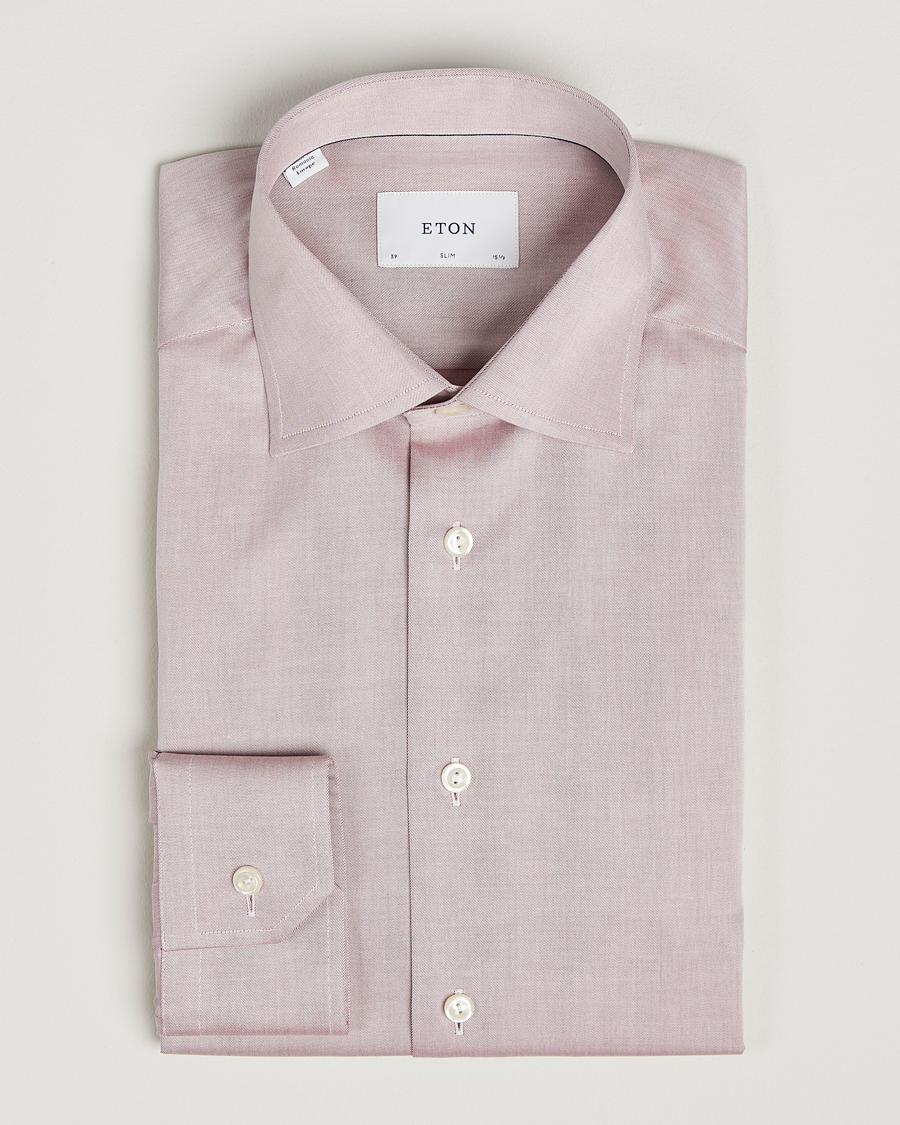 Homme | Chemises | Eton | Slim Fit Signature Twill Shirt Brown