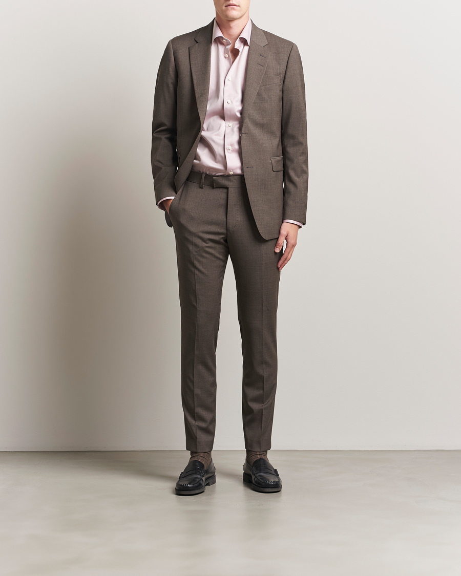 Homme | Chemises | Eton | Slim Fit Signature Twill Shirt Brown