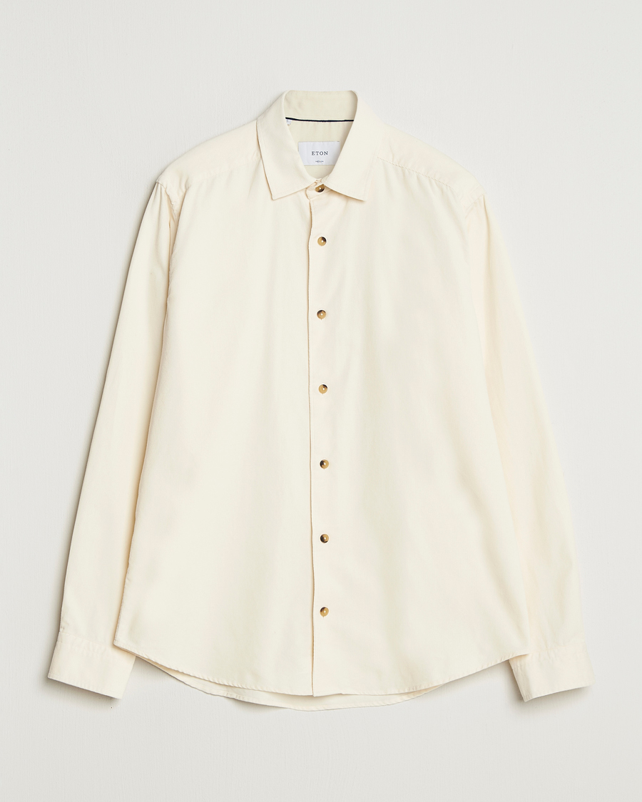 Homme | Chemises | Eton | Casual Fit Corduroy Shirt Off White