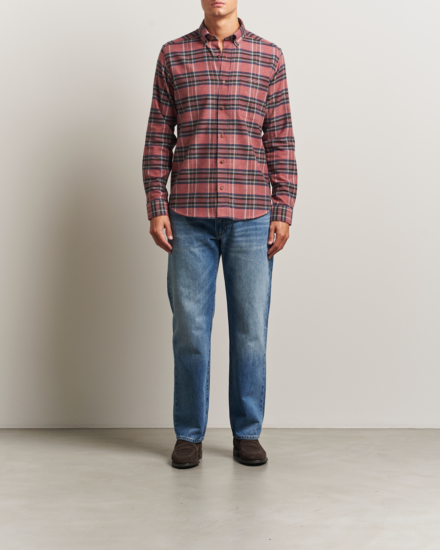 Homme | Chemises | Eton | Casual Fit Checked Flannel Shirt Red Multi