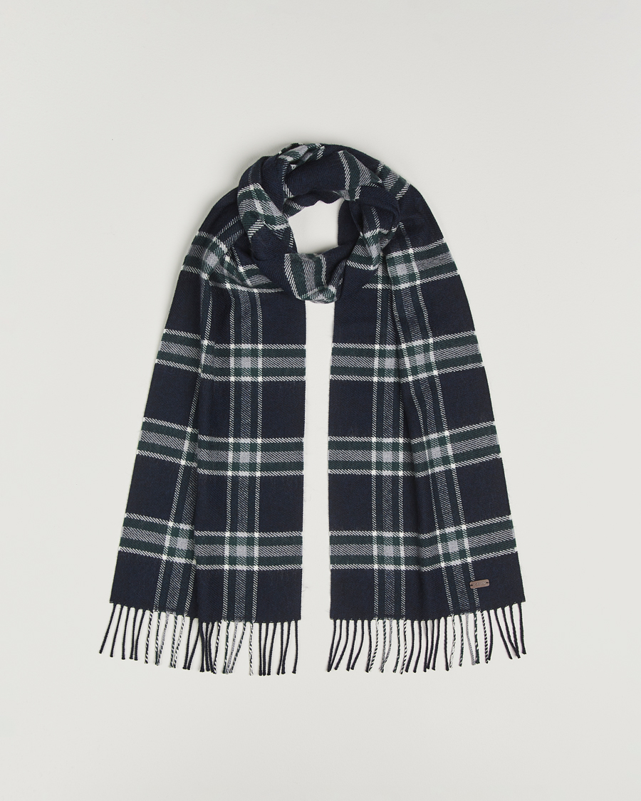 Homme | Écharpes | Eton | Merino Wool Checked Scarf Navy