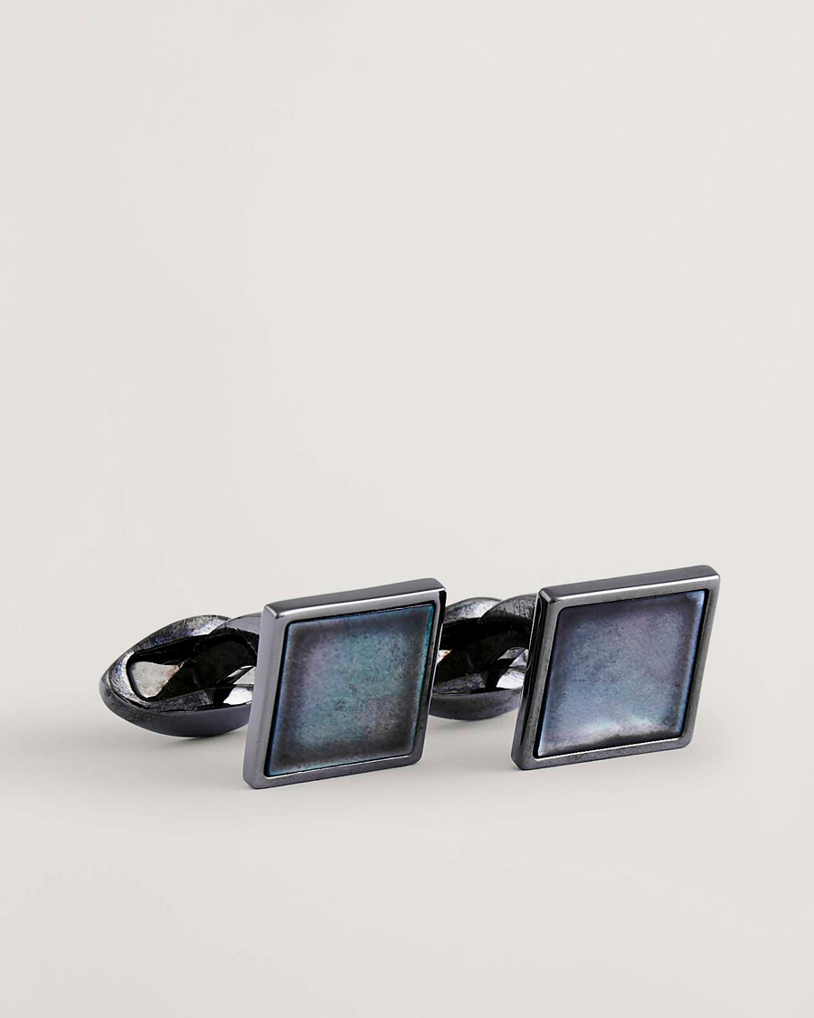 Homme | Boutons De Manchette | Eton | Mother of Pearl Cufflink Dark Grey