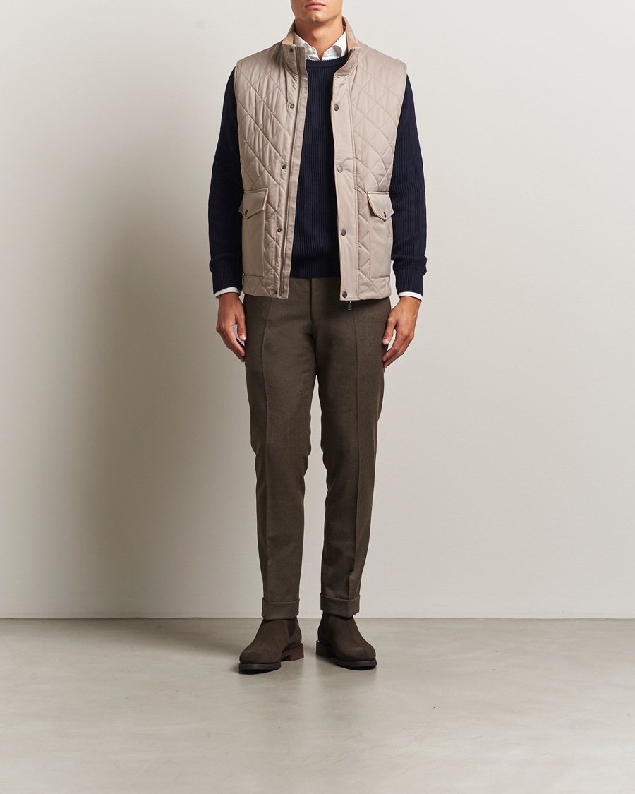 Homme | Gilets | Eton | Quilted Shell Vest Beige
